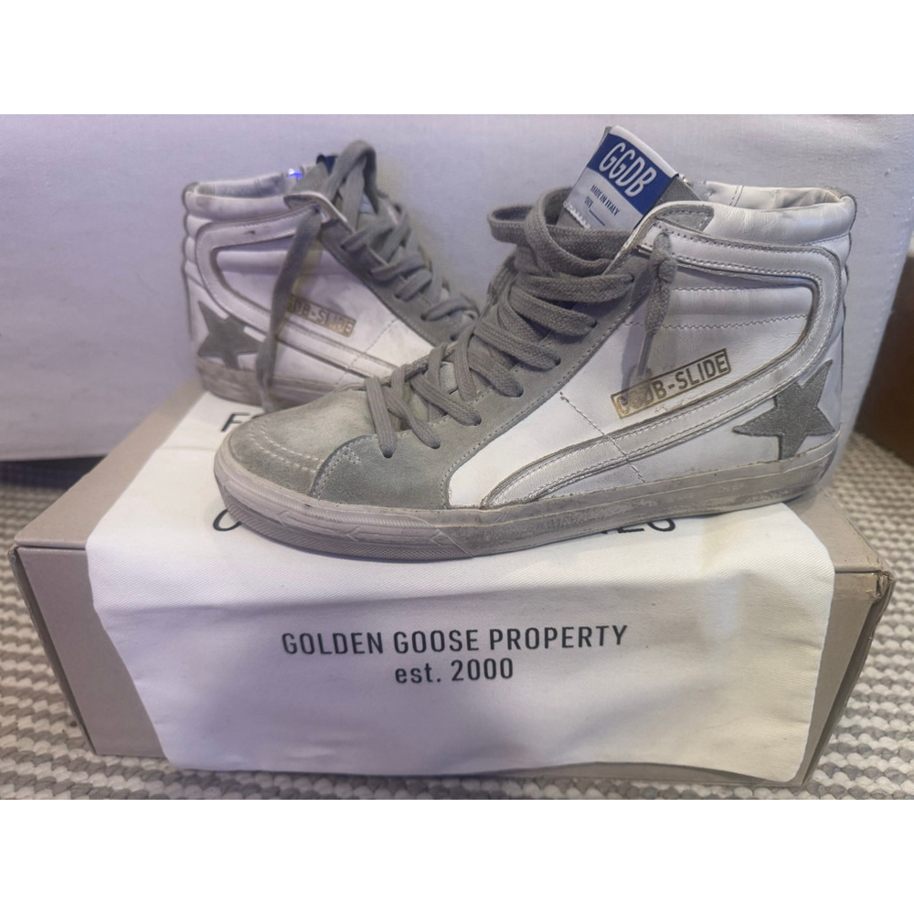 New Golden Goose Slide Classic White Gray Sneakers Size 10 - Picture 4 of 9